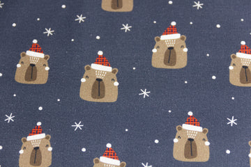 Canvas mit Bären, Weihnachten, dunkelblau, Fräulein von Julie, FVJ-3143, 0,5 m